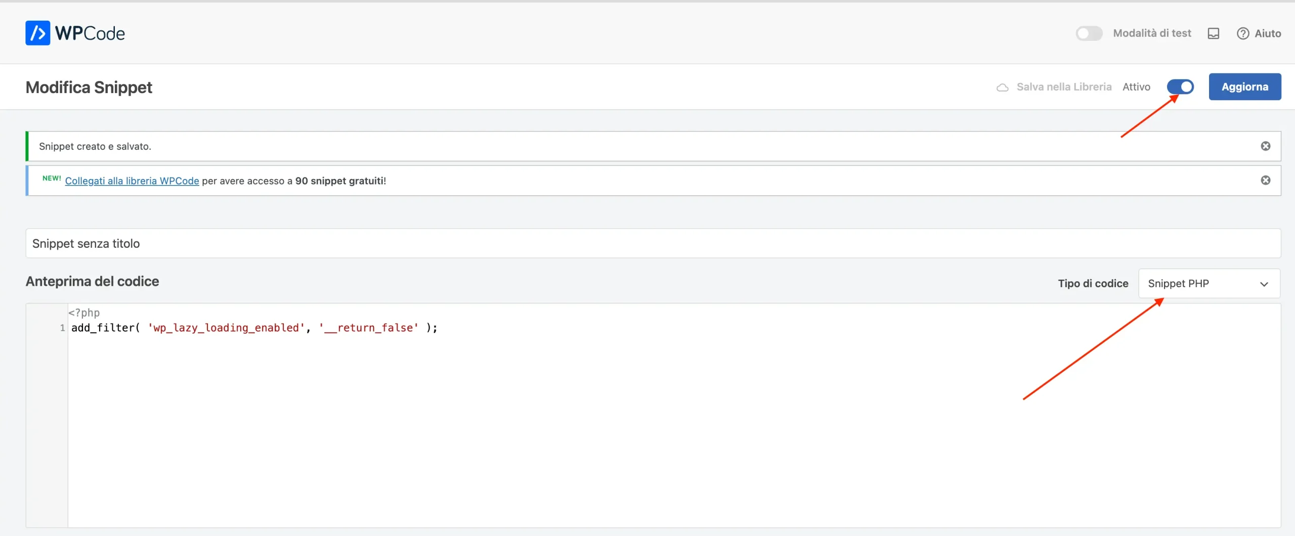 test cpanel articolo normale